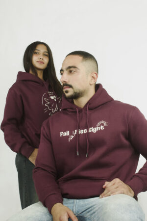 Fall 7 rise 8 Hoodie burgundy