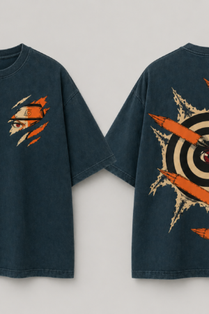 Naruto shuriken back print detail – Valor premium oversized tee