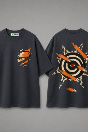 Naruto shuriken back print detail – Valor premium oversized tee