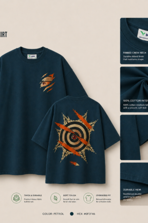 Naruto shuriken back print detail – Valor premium oversized tee