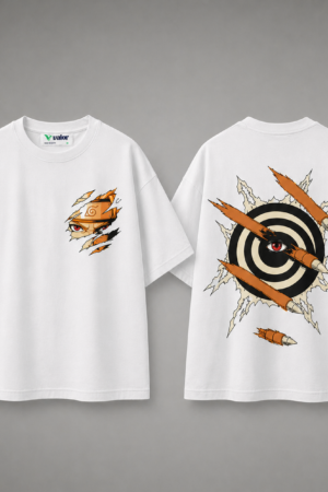 Naruto shuriken back print detail – Valor premium oversized tee