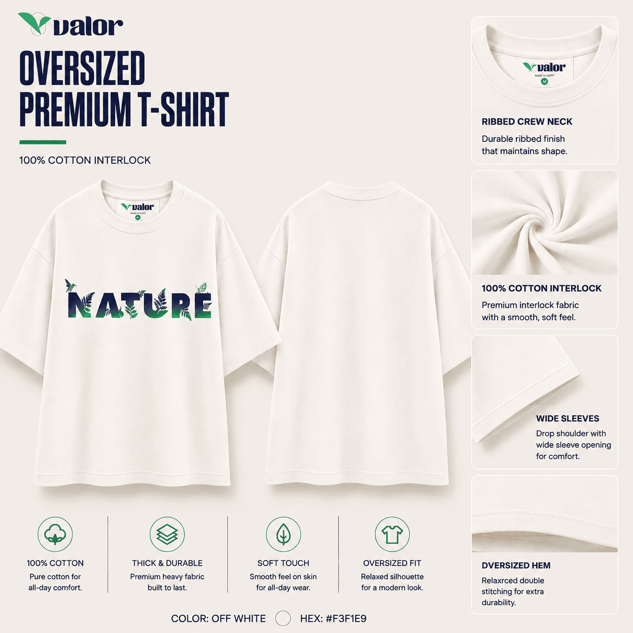 Nature Typography Oversized T-Shirt - Image 2