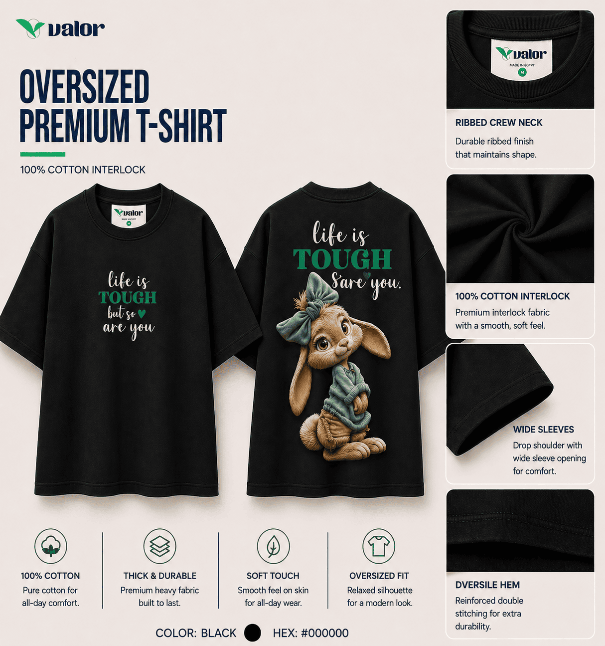 Tough Bunny Oversized T-Shirt - Image 2