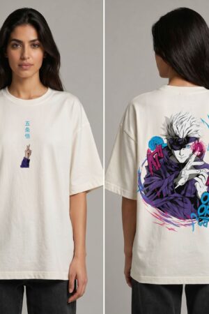 Jujutsu Kaisen Gojo Satoru back print detail - Valor premium oversized tee