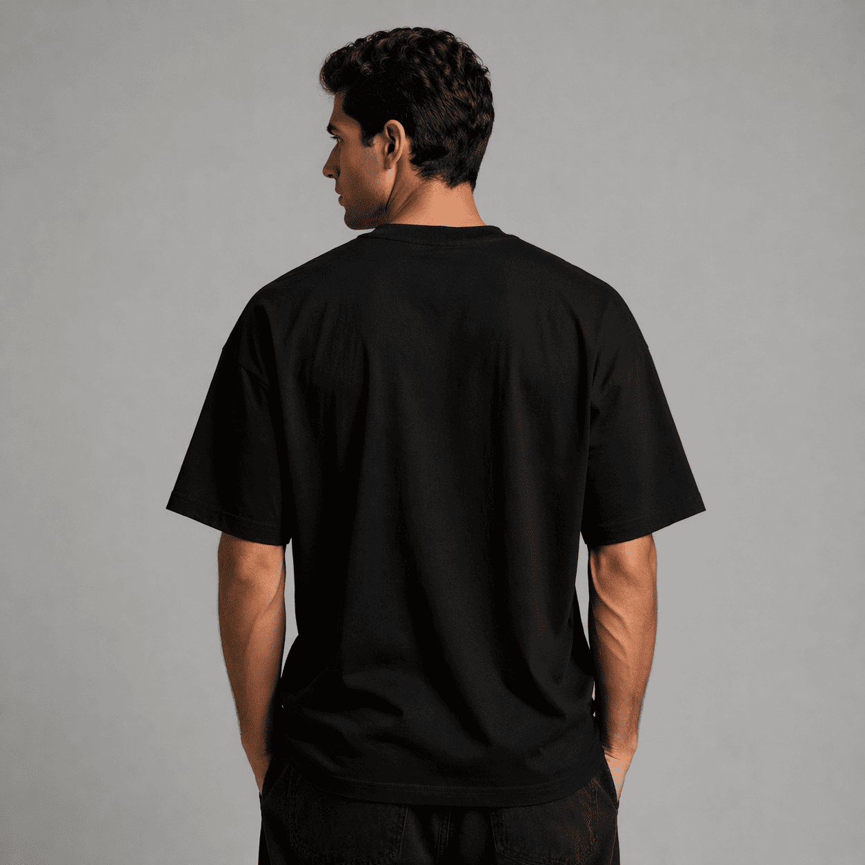 Plain Oversized T-Shirt – Black - Image 5