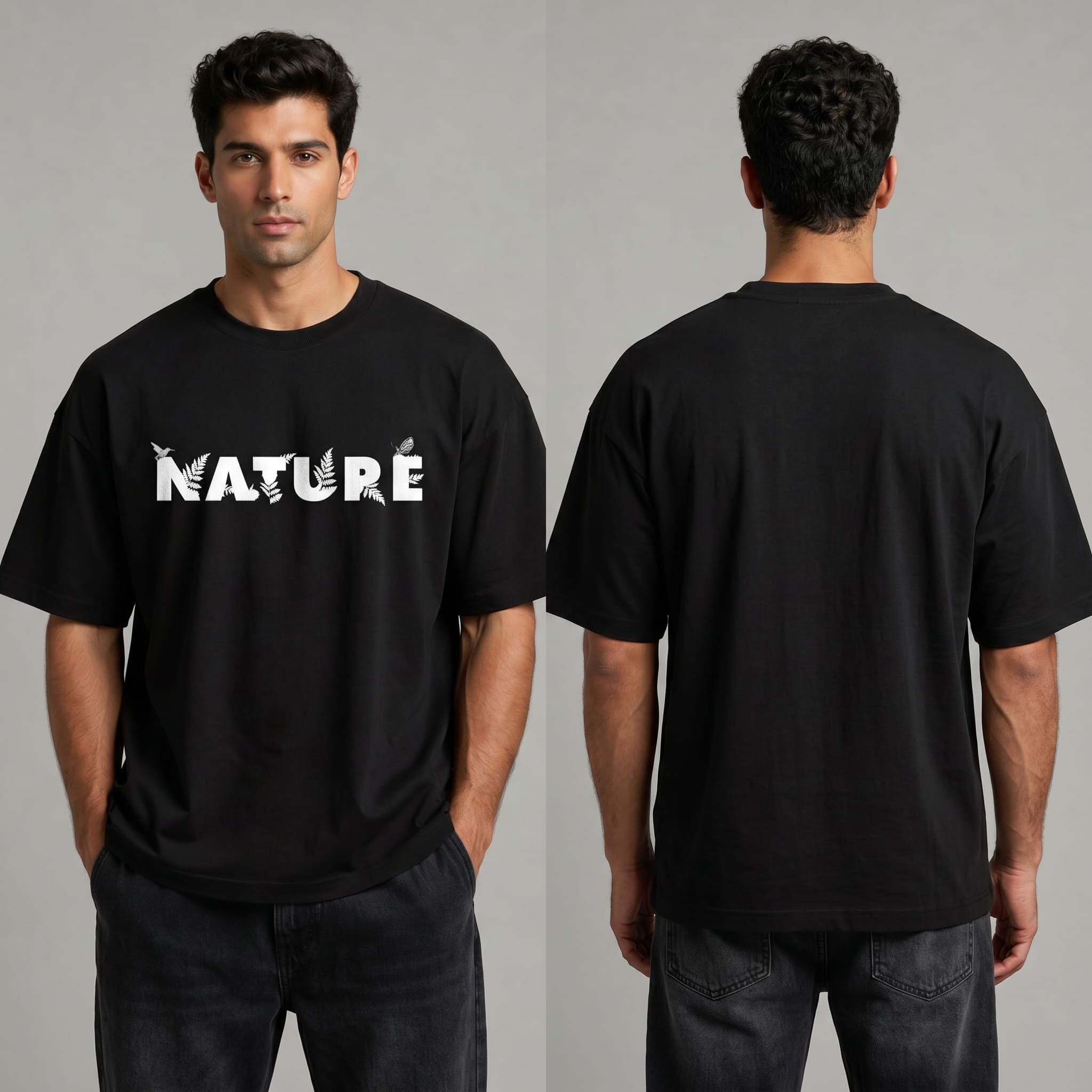 Nature Typography Oversized T-Shirt - Image 3
