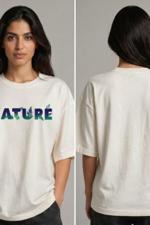 Nature Typography Oversized T-Shirt