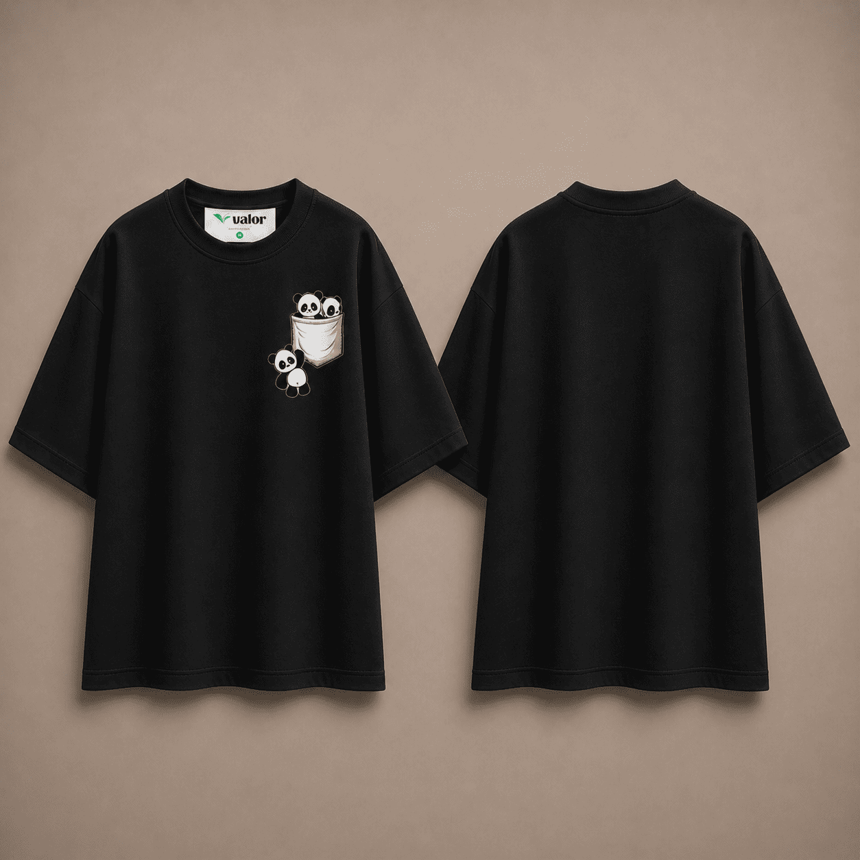 Panda Pocket - Minimal Oversized Premium T-Shirt - Image 4