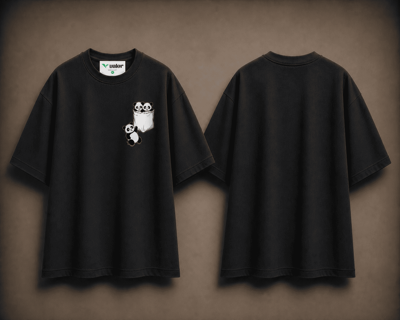 Panda Pocket - Minimal Oversized Premium T-Shirt - Image 6