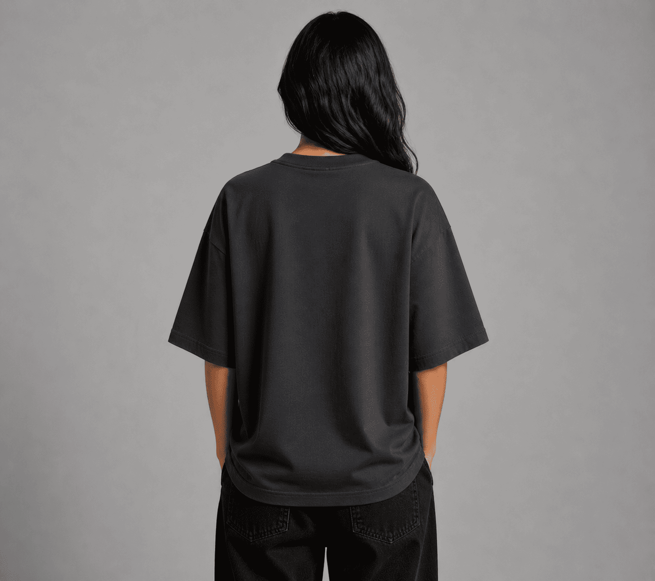 Plain Oversized T-Shirt – Iron - Image 5