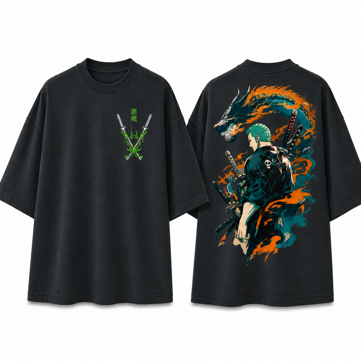 Zoro Dragon Twister Oversized T-Shirt - Image 3