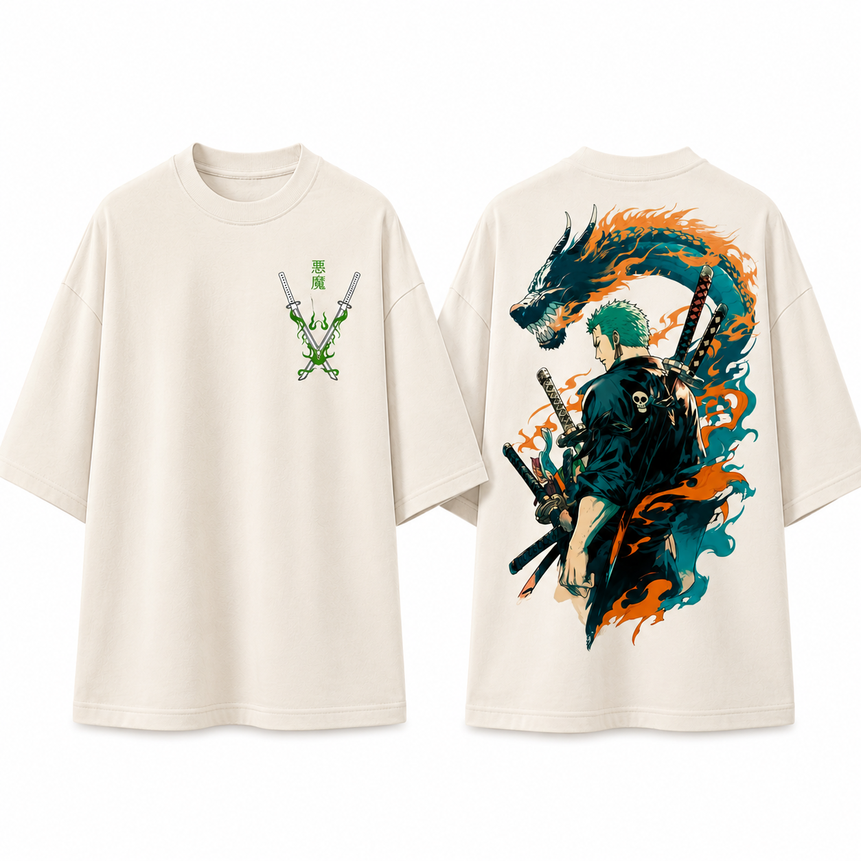 Zoro Dragon Twister Oversized T-Shirt - Image 2