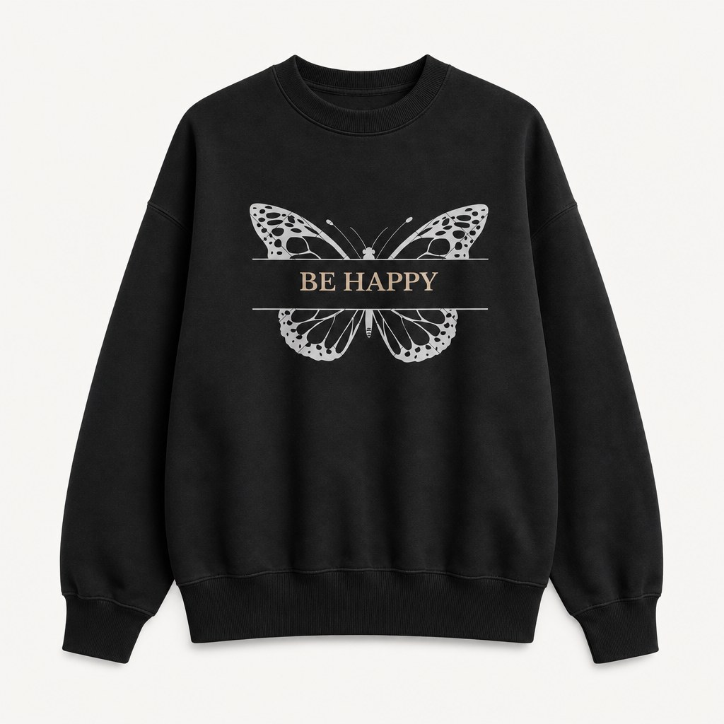 Be Happy Butterfly Crewneck Sweatshirt - Image 2