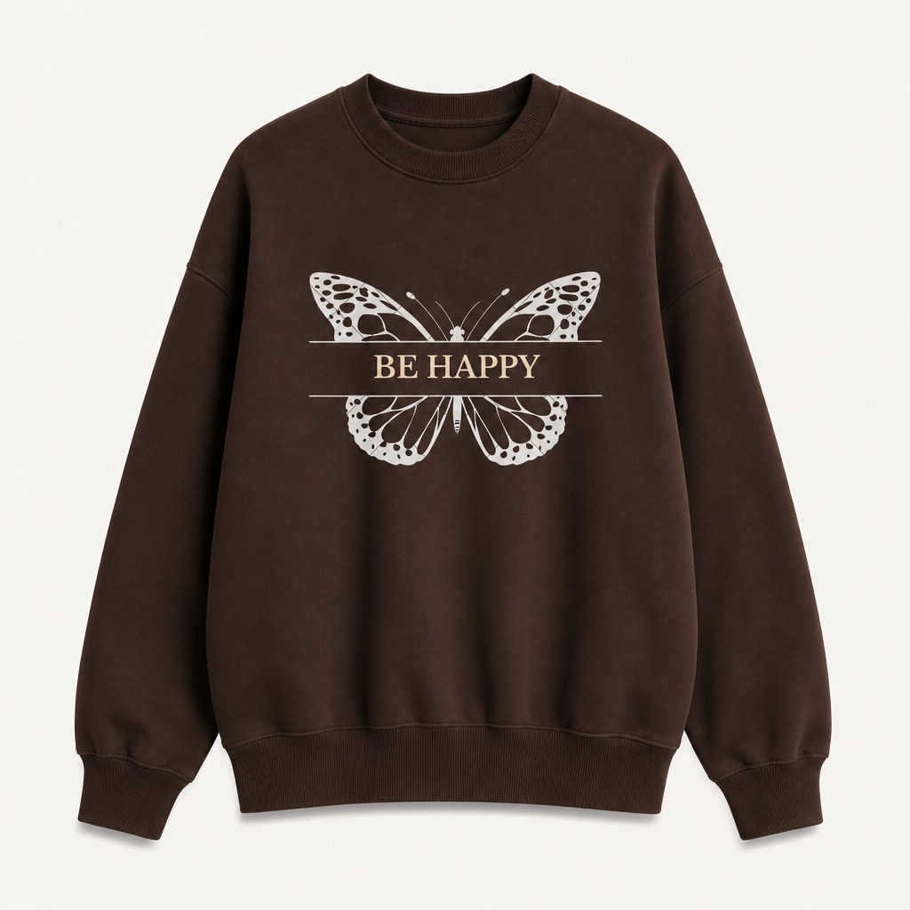 Be Happy Butterfly Crewneck Sweatshirt - Image 3