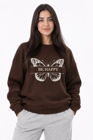 Be Happy Butterfly Crewneck Sweatshirt
