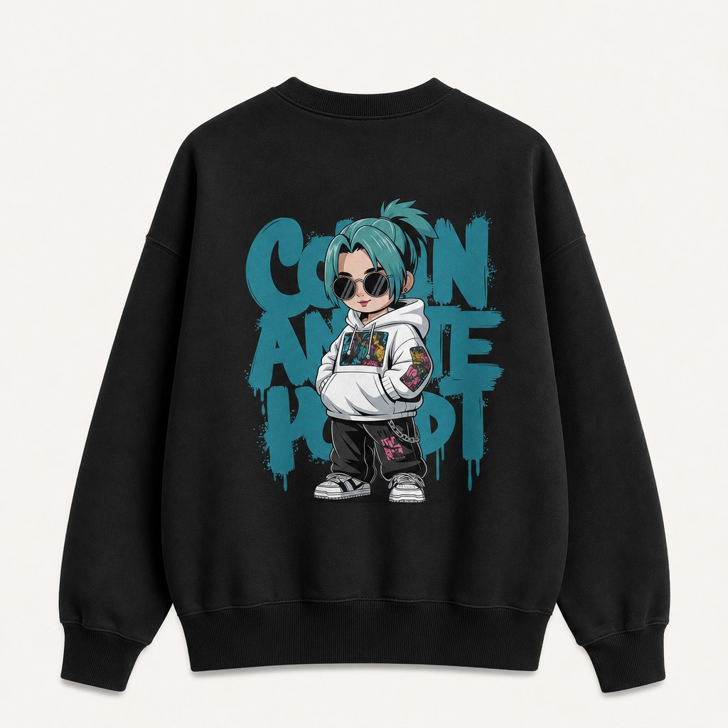 Cool Anime Kid Crewneck Sweatshirt - Image 3