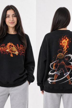 Luffy Fire Crewneck Sweatshirt