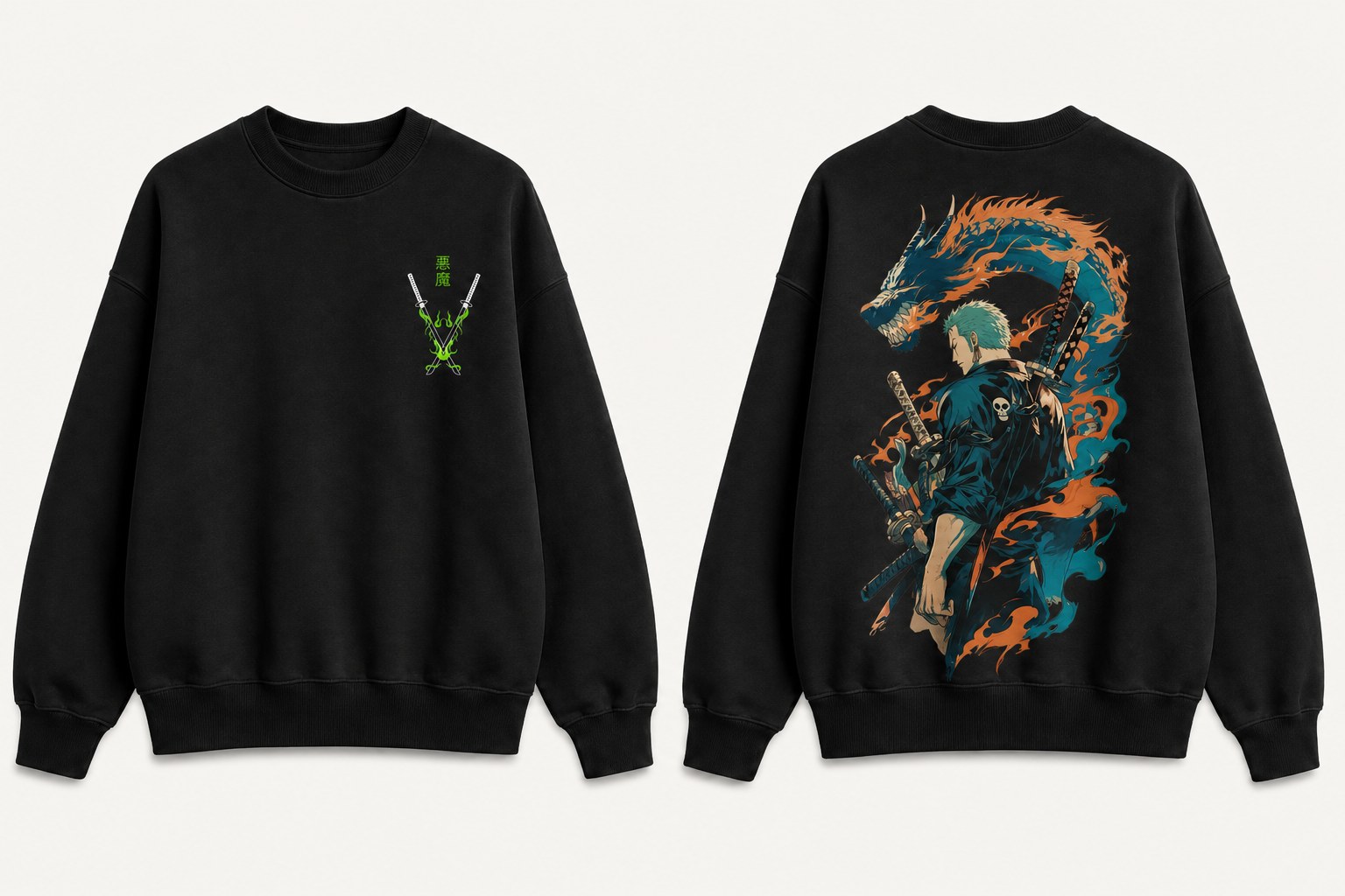 Zoro Dragon Crewneck Sweatshirt - Image 4